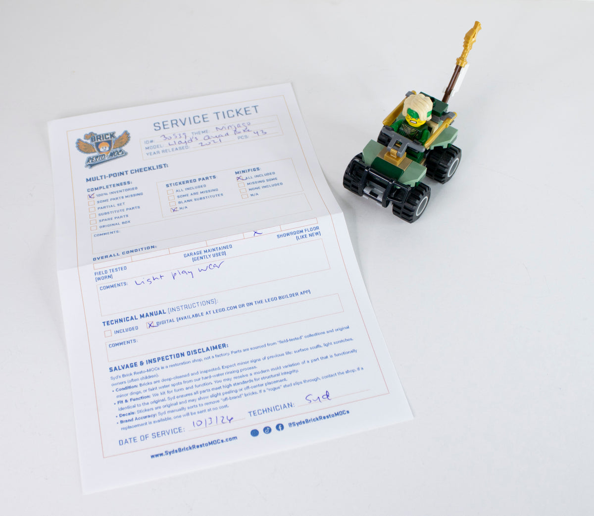 30539 Ninjago: Lloyd's Quad Bike Polybag